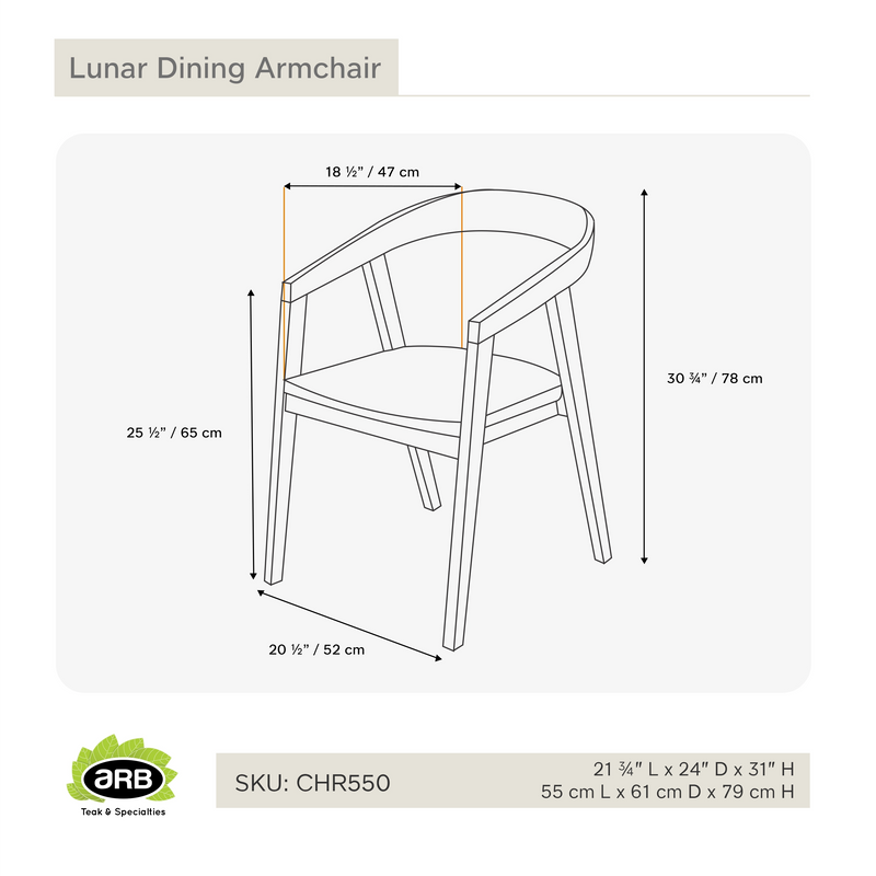 Teak Dining Armchair Luna