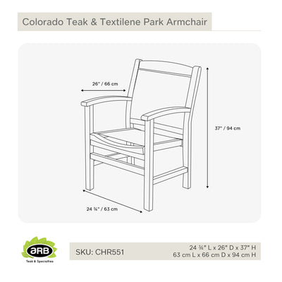Teak & Textilene Park Armchair Colorado