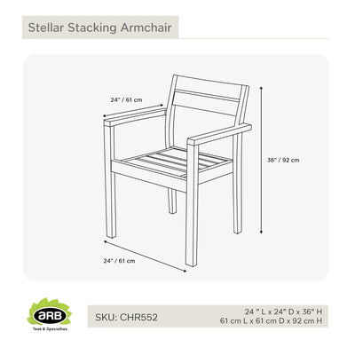 Teak Dining Armchair Stackable Stellar