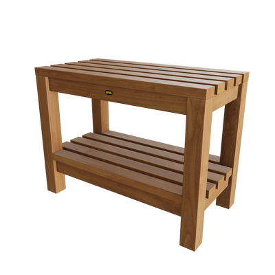 Teak Shower Bench Coach 24" (60 cm) with shelf