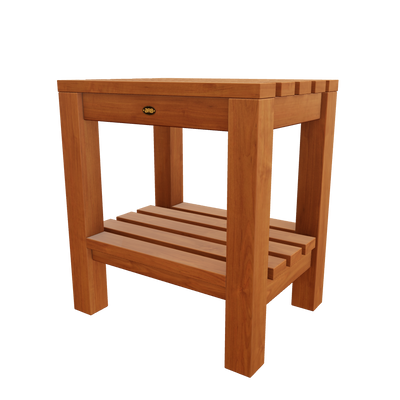 Teak Shower Bench Coach 16" (40 cm) with shelf