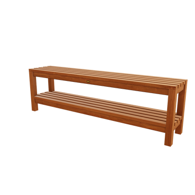 Teak Shower Bench Coach 59" (150 cm) with shelf