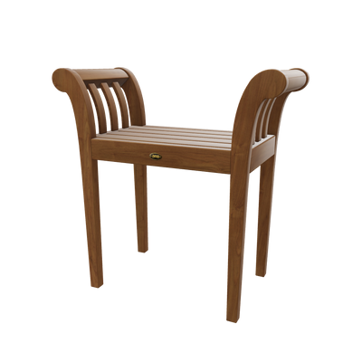 Teak Backless Bench-Stool Empire with Handles