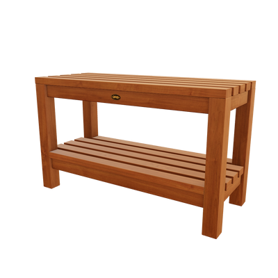 Teak Shower Bench Coach 30" (75 cm) with shelf