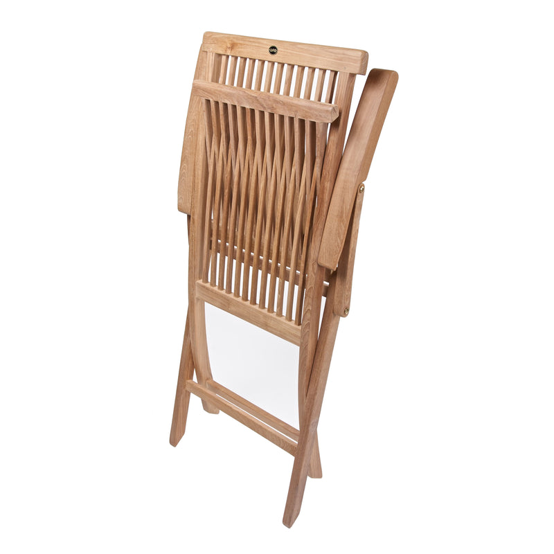 SET568-534 - Asia teak folding table - Rectangular 35" with 2 Klip Klap folding armchairs