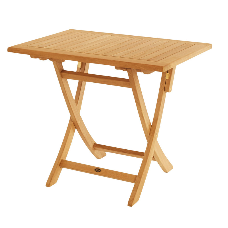 SET568-532 - Asia teak folding table - Rectangular 35" with 2 Colorado Textilene folding armchairs